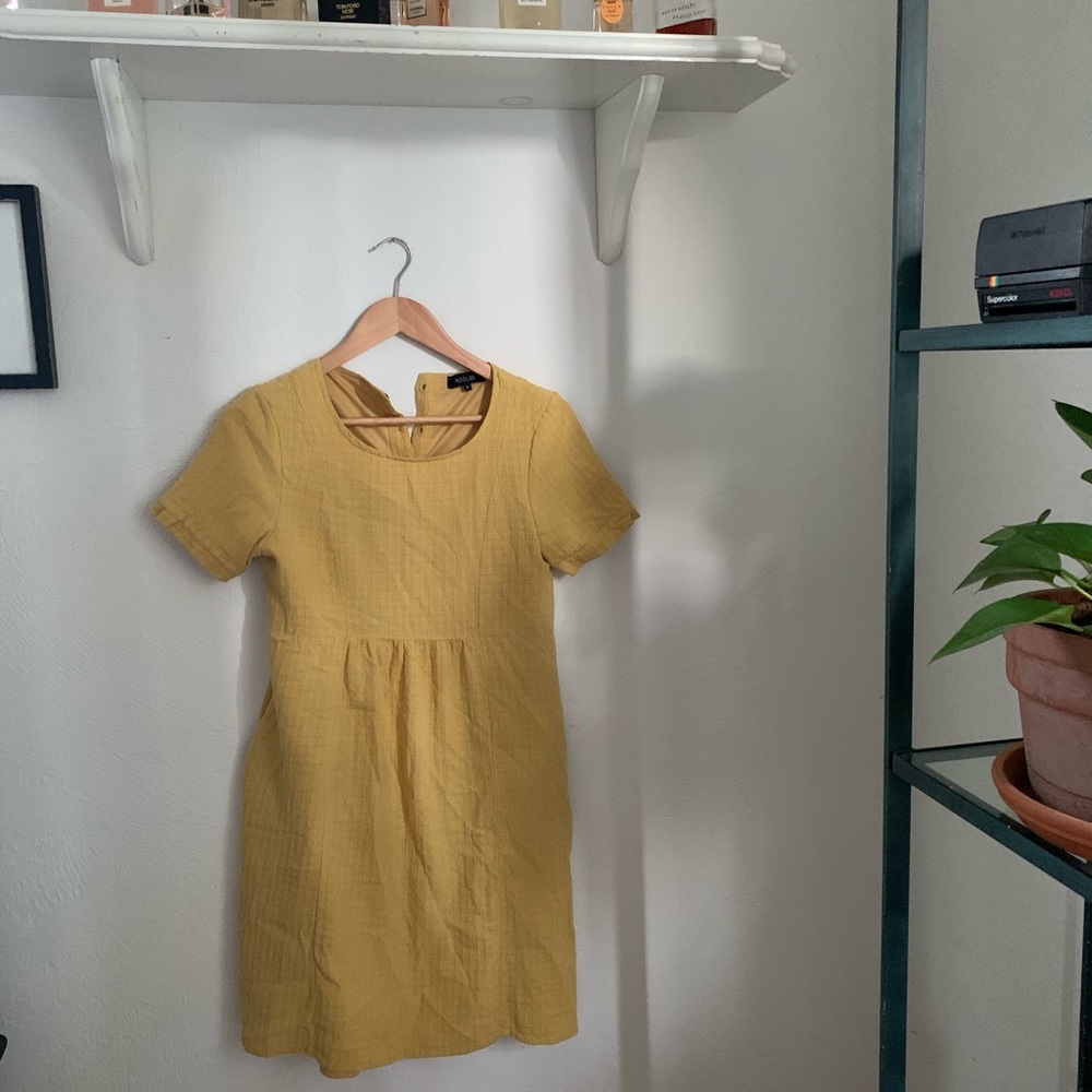 Mustard Roolee button dress - Picture 2 of 6